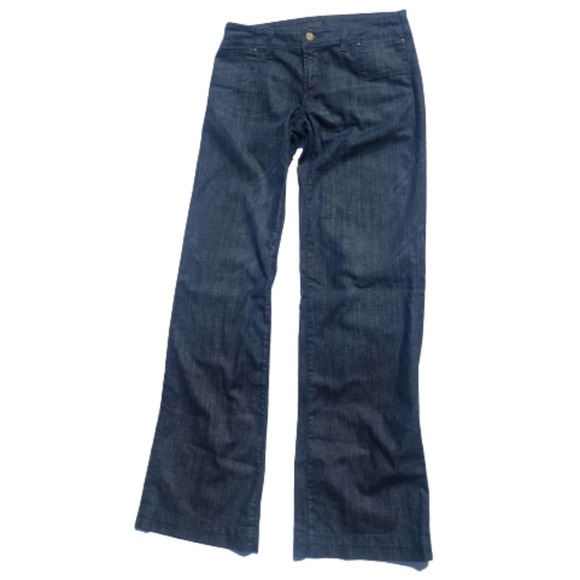 Jeans Wide Leg Dark Wash Low Waist Birkin Stretch Embroidered COH 28 - Picture 3 of 16